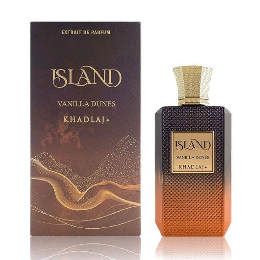 Khadlaj Island Vanilla Dunes 100ml | Unisex Oriental Vanilla Fragrance | Cinnamon Cardamom Orange Blossom Praline Amber Musk