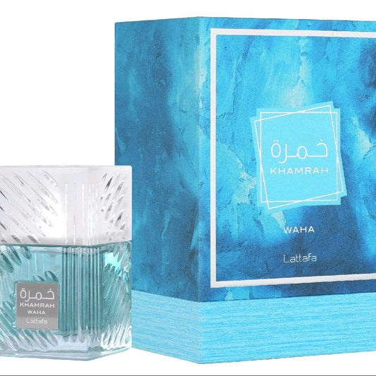 Lattafa Khamrah Waha Eau De Parfum 100ml | Unisex Aromatic Aquatic Fragrance | Bergamot Yuzu Cucumber Iris Akigalawood Ambrofix
